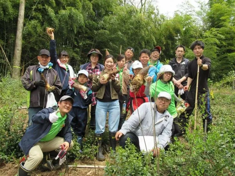 竹林伐採を目的としたたけのこ掘り体験
